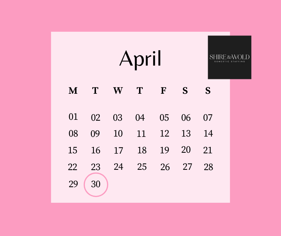 Pink April calendar