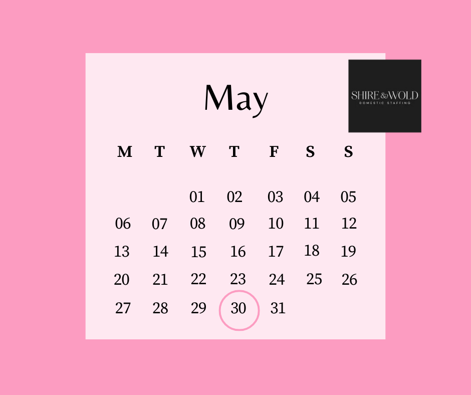 Pink May calendar