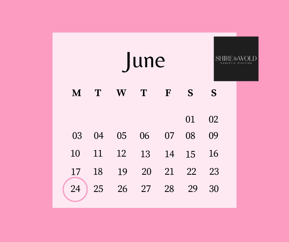 Pink June calendar