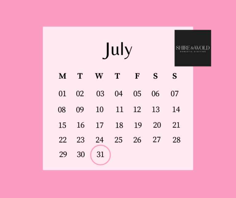 Pink July calendar