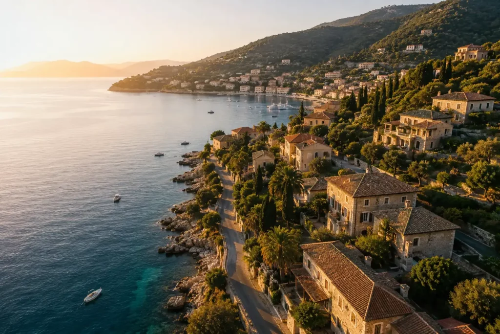 Mediterranean coastal villa overlooking the sea, representing Shire & Wold's international yacht and luxury recruitment placements.